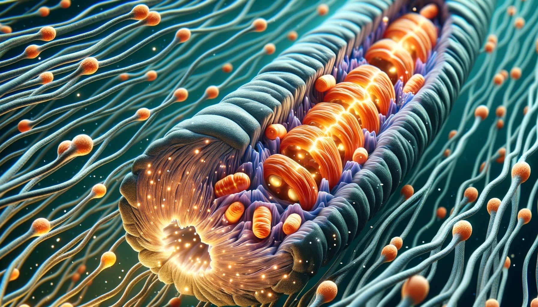 mitochondria in muscle fiber